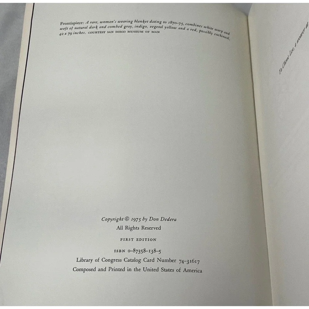 Navajo Rugs Don Dedera 1975 First Edition Northland Press Softcover Book
